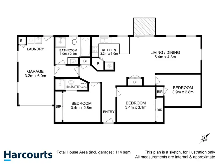 Floorplan of Homely villa listing, 1/19 Louisa Street, Ranelagh TAS 7109
