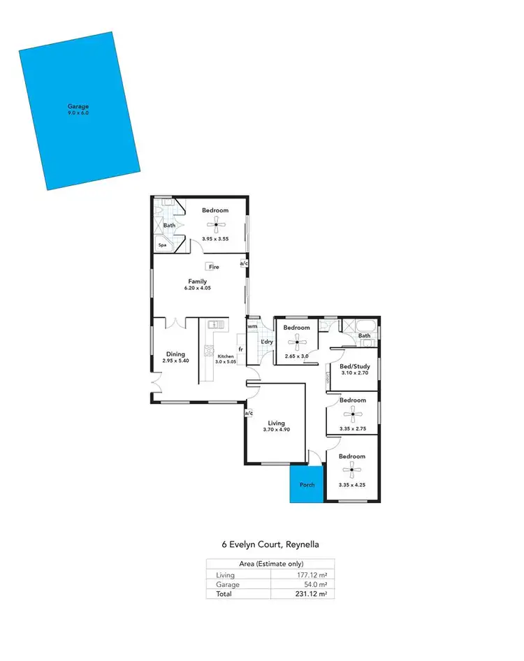 Floorplan of Homely house listing, 6 Evelyn Court, Reynella SA 5161