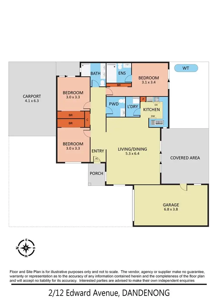 Floorplan of Homely unit listing, 2/12 Edward Avenue, Dandenong VIC 3175