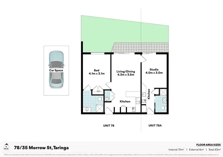 Floorplan of Homely apartment listing, 78/35 Morrow Street, Taringa QLD 4068