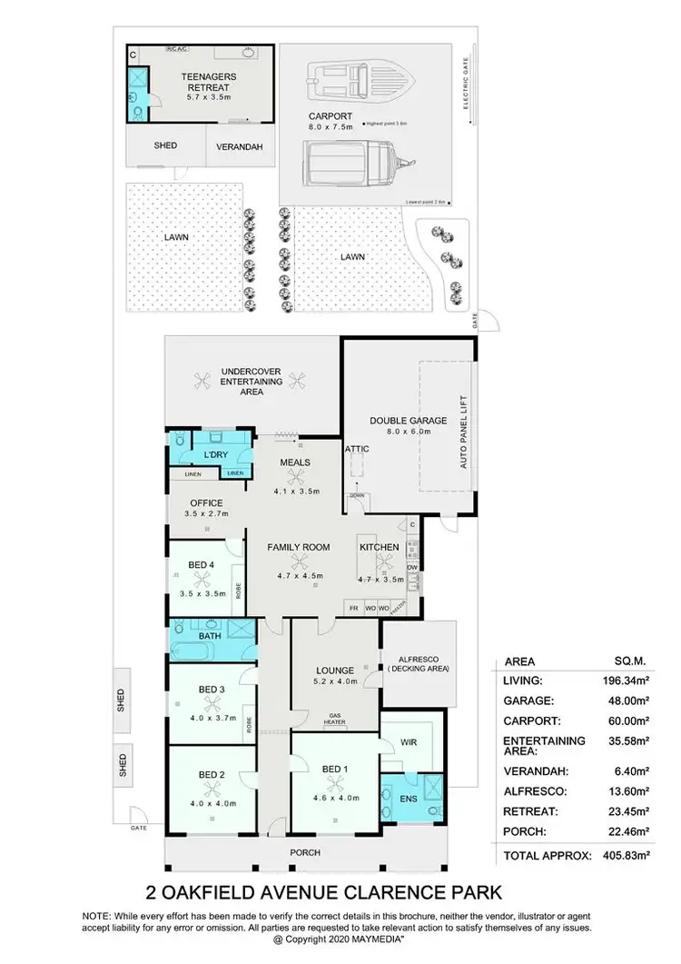 Floorplan of Homely house listing, 2 Oakfield Avenue, Clarence Park SA 5034