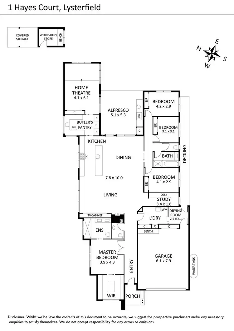 Floorplan of Homely house listing, 1 Hayes Court, Lysterfield VIC 3156