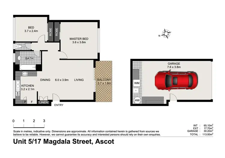 Floorplan of Homely unit listing, 5/17 Magdala Street, Ascot QLD 4007