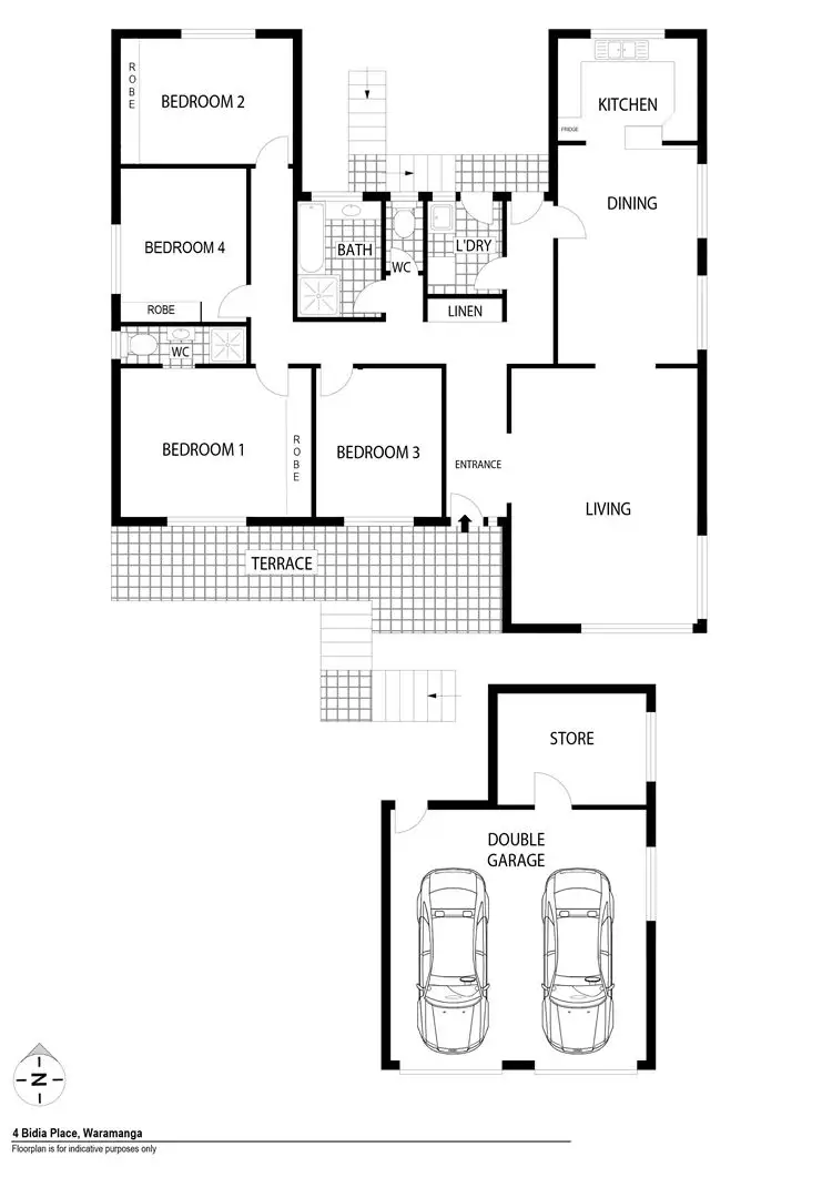 Floorplan of Homely house listing, 4 Bidia Place, Waramanga ACT 2611