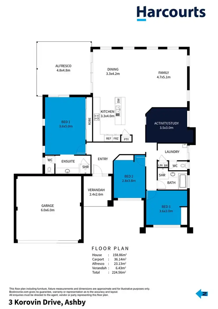 Floorplan of Homely house listing, 3 Korovin Drive, Ashby WA 6065