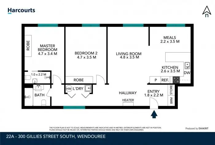 Floorplan of Homely apartment listing, 22a/300 Gillies Street, Wendouree VIC 3355