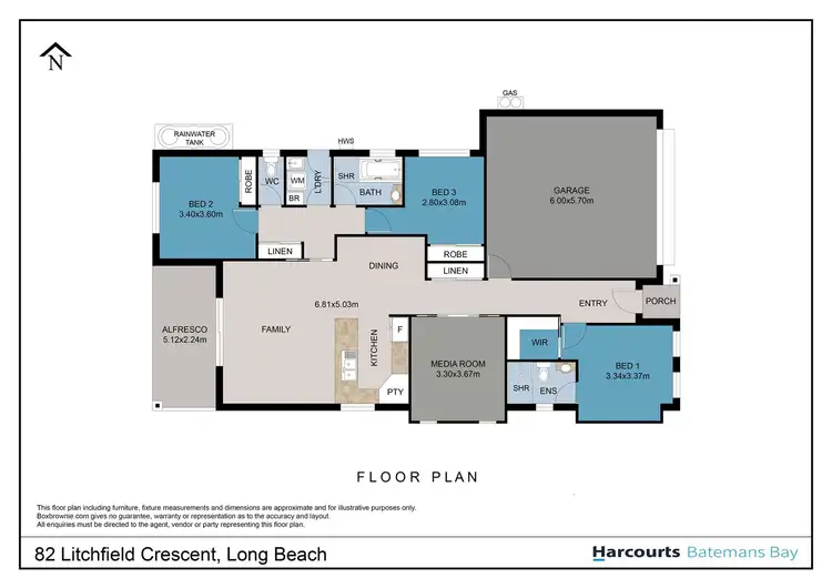 Floorplan of Homely house listing, 82 Litchfield Crescent, Long Beach NSW 2536