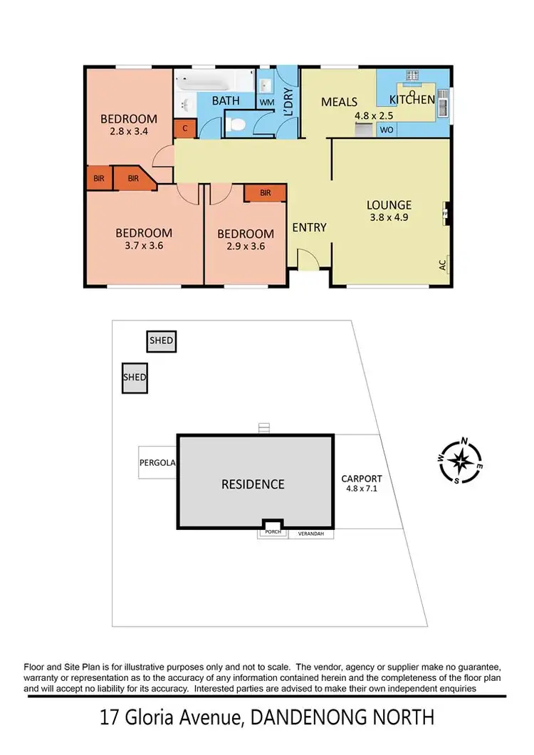 Floorplan of Homely house listing, 17 Gloria Avenue, Dandenong North VIC 3175