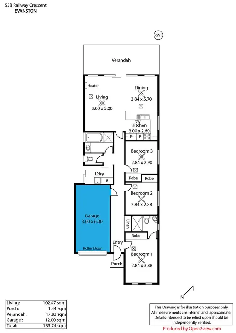 Floorplan of Homely house listing, 55b Railway Crescent, Evanston SA 5116