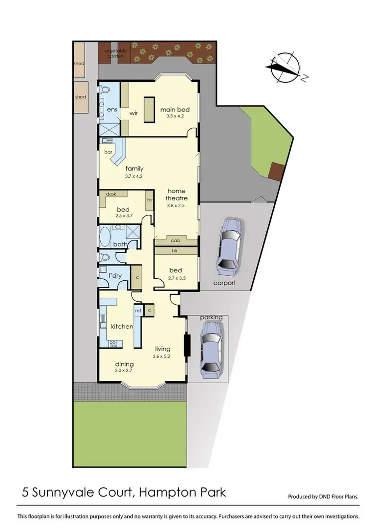 Floorplan of Homely house listing, 5 Sunnyvale Court, Hampton Park VIC 3976