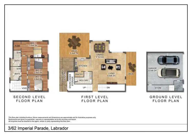 Floorplan of Homely townhouse listing, 3/62 Imperial Parade, Labrador QLD 4215