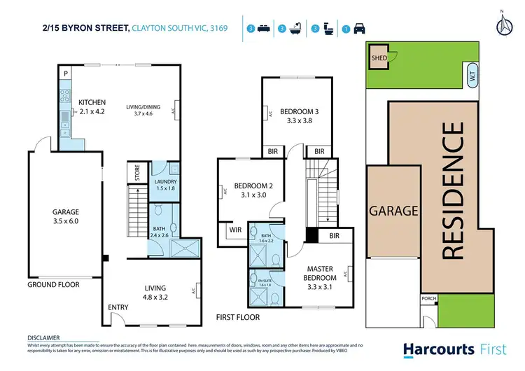Floorplan of Homely townhouse listing, 2/15 Byron Street, Clayton South VIC 3169