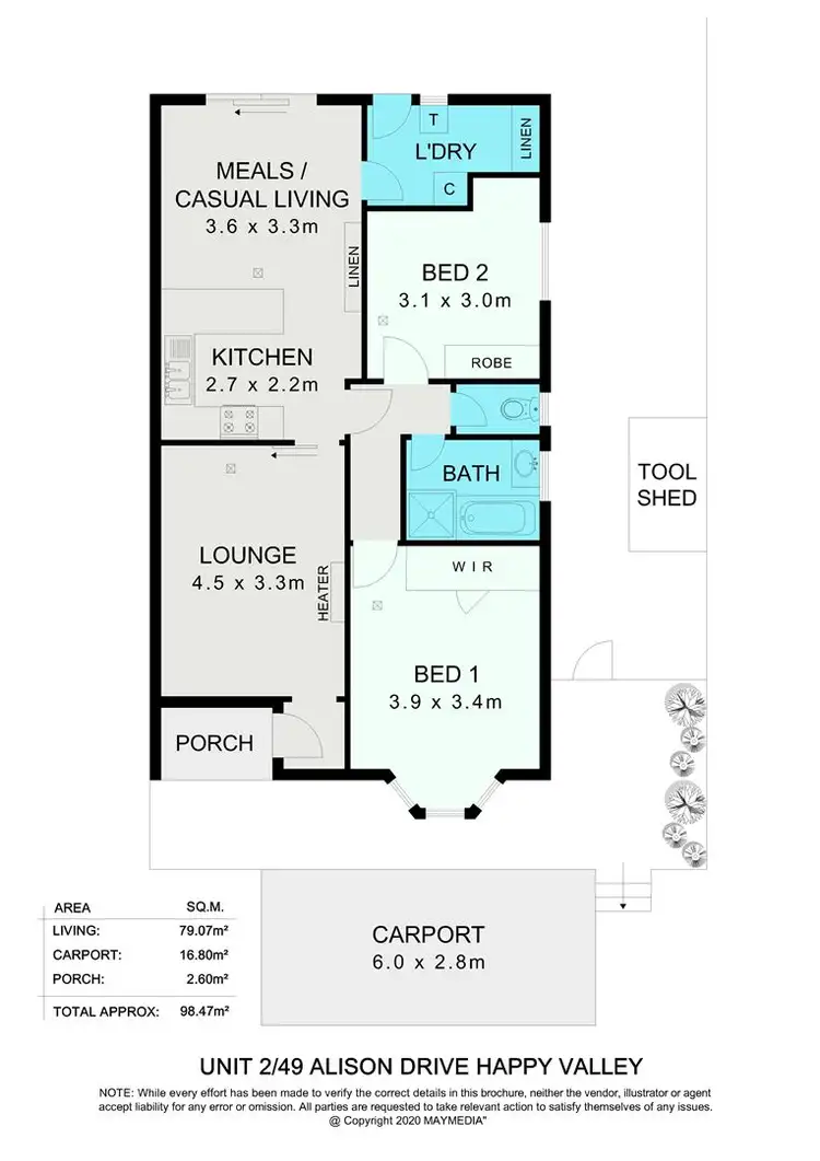 Floorplan of Homely unit listing, 2/49 Alison Drive, Happy Valley SA 5159