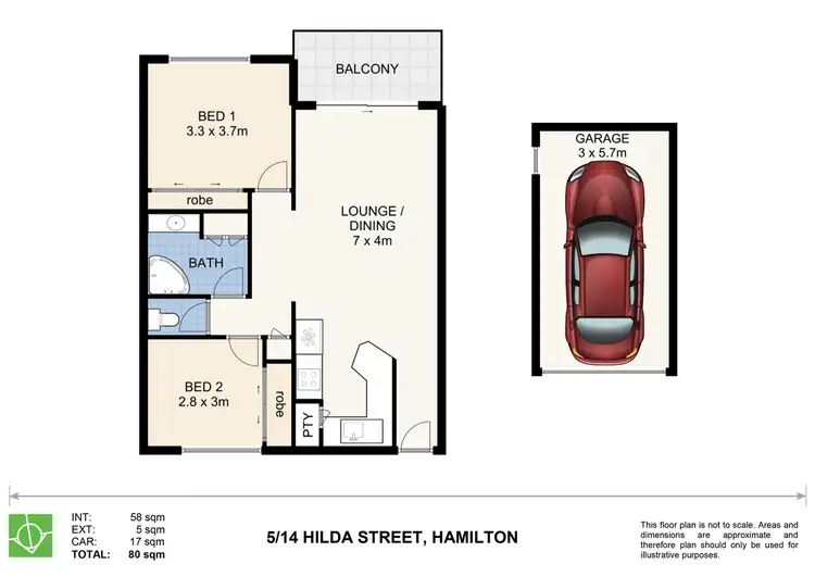 Floorplan of Homely unit listing, 5/14 Hilda Street, Hamilton QLD 4007