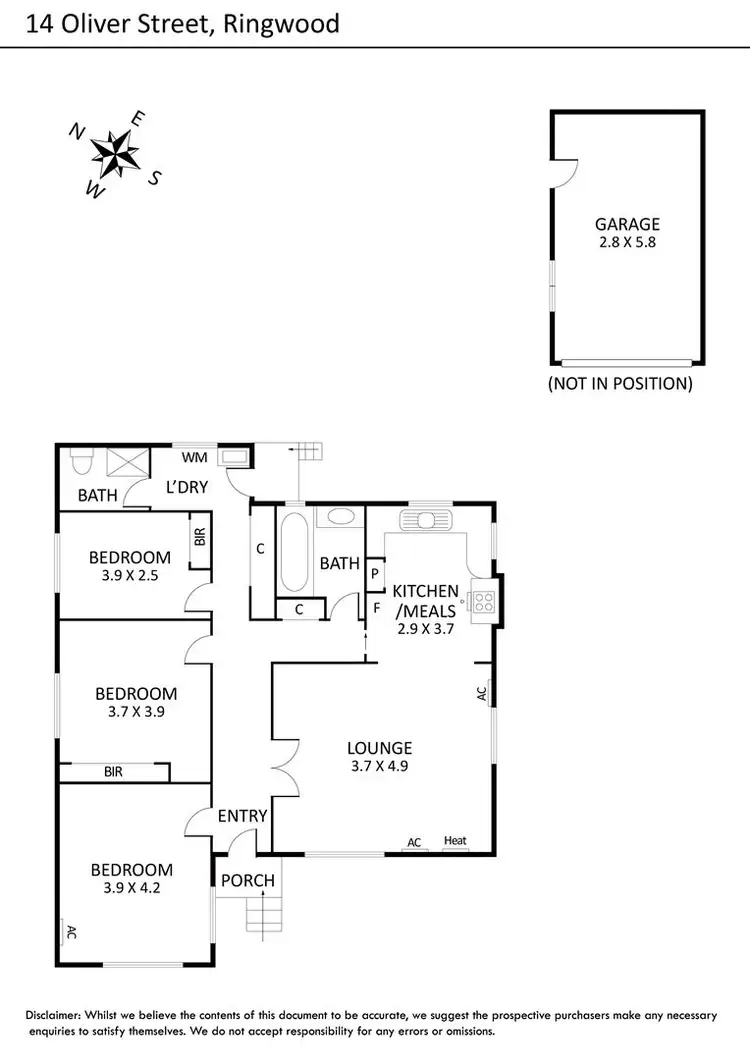Floorplan of Homely house listing, 14 Oliver Street, Ringwood VIC 3134