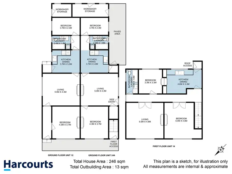 Floorplan of Homely flat listing, 12-14A Newdegate Street, North Hobart TAS 7000