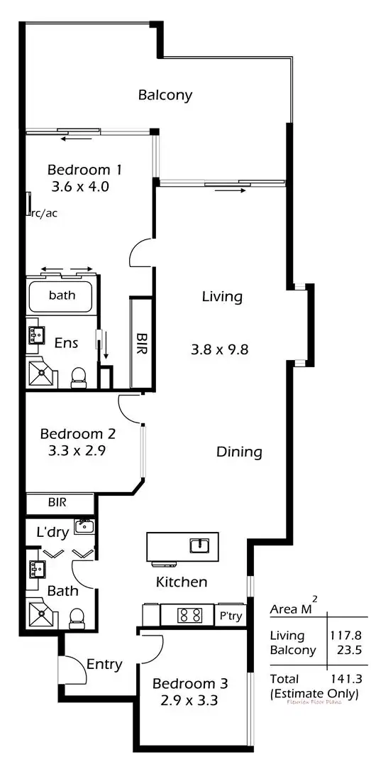 Floorplan of Homely apartment listing, 406/162 Hindmarsh Road, Victor Harbor SA 5211