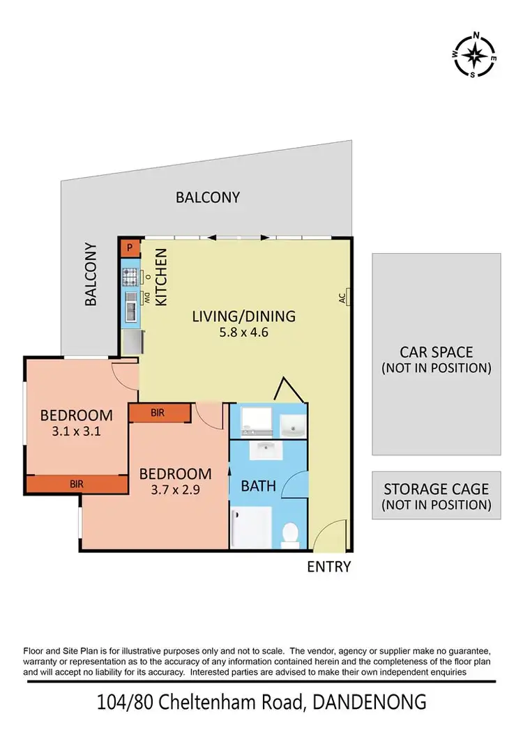 Floorplan of Homely apartment listing, 104/80 Cheltenham Road, Dandenong VIC 3175