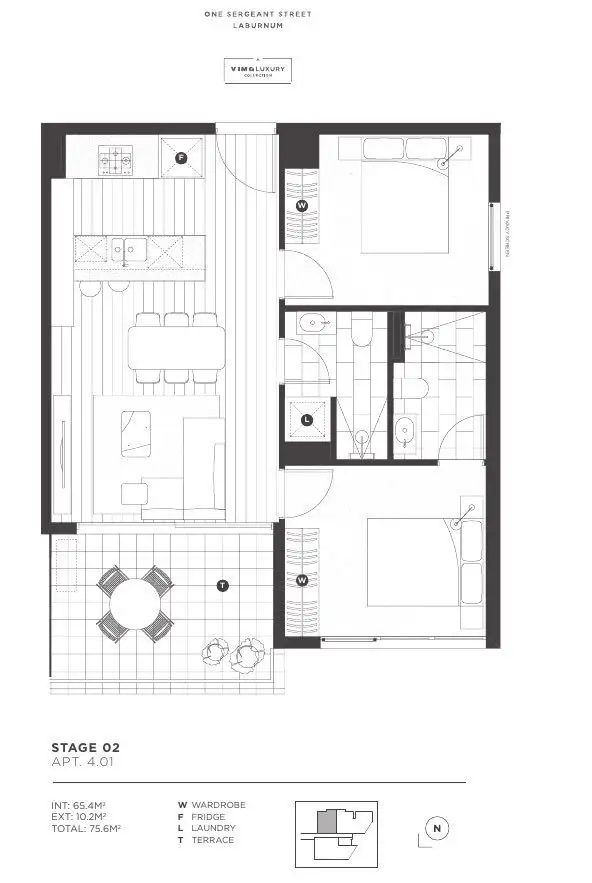Floorplan of Homely apartment listing, 401/1 Sergeant Street, Blackburn VIC 3130