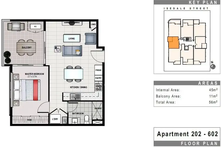 Floorplan of Homely unit listing, 602/19 Isedale Street, Wooloowin QLD 4030