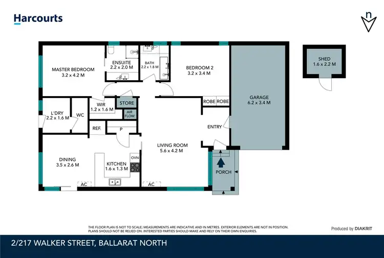 Floorplan of Homely unit listing, 2/217 Walker Street, Ballarat North VIC 3350
