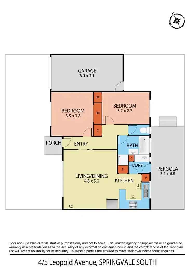 Floorplan of Homely unit listing, 4/5 Leopold Avenue, Springvale South VIC 3172
