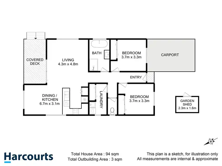 Floorplan of Homely unit listing, 1/26 Arve Road, Geeveston TAS 7116