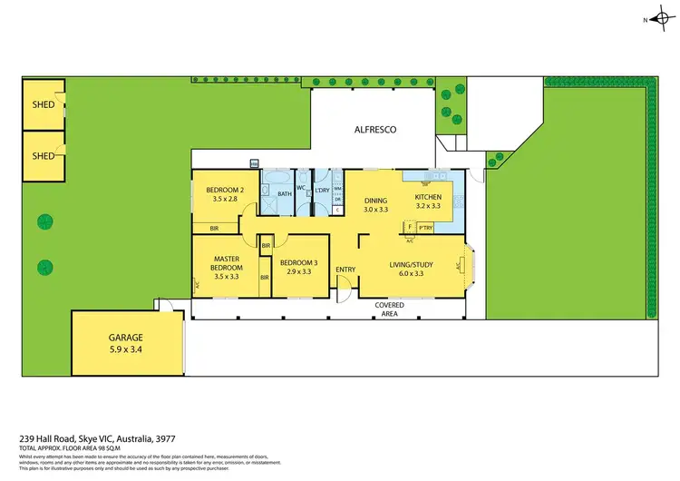 Floorplan of Homely house listing, 239 Hall Road, Skye VIC 3977
