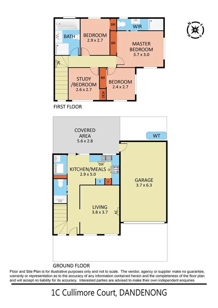 Floorplan of Homely townhouse listing, 1C Cullimore Court, Dandenong VIC 3175