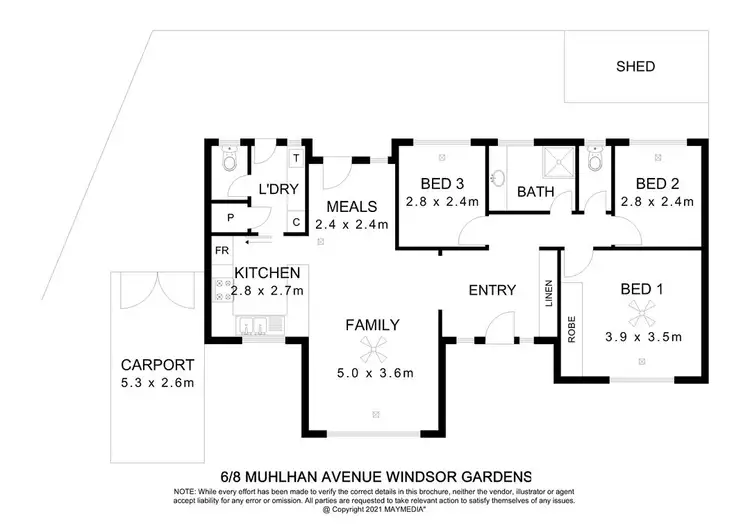 Floorplan of Homely unit listing, 6/8 Muhlhan Avenue, Windsor Gardens SA 5087
