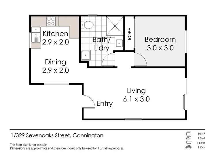 Floorplan of Homely apartment listing, 1/329 Sevenoaks Street, Cannington WA 6107