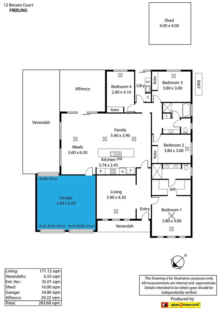 Floorplan of Homely house listing, 12 Bessen Court, Freeling SA 5372