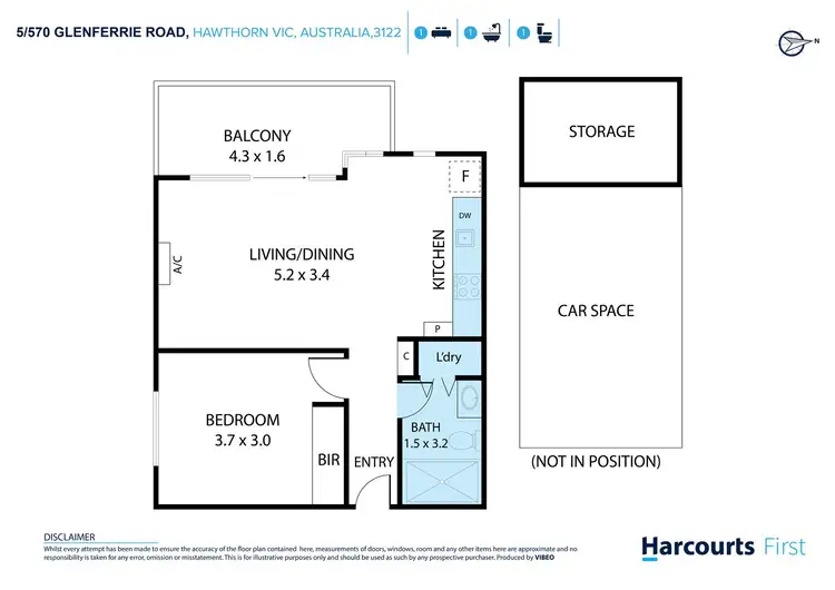Floorplan of Homely apartment listing, 5/570 Glenferrie Road, Hawthorn VIC 3122