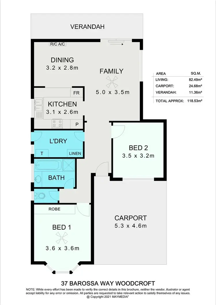 Floorplan of Homely house listing, 37 Barossa Way, Woodcroft SA 5162