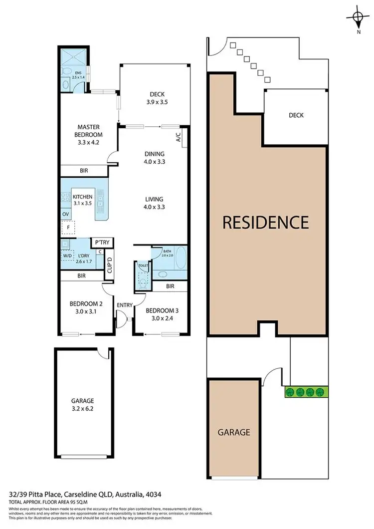 Floorplan of Homely villa listing, 32/39 Pitta Place, Carseldine QLD 4034