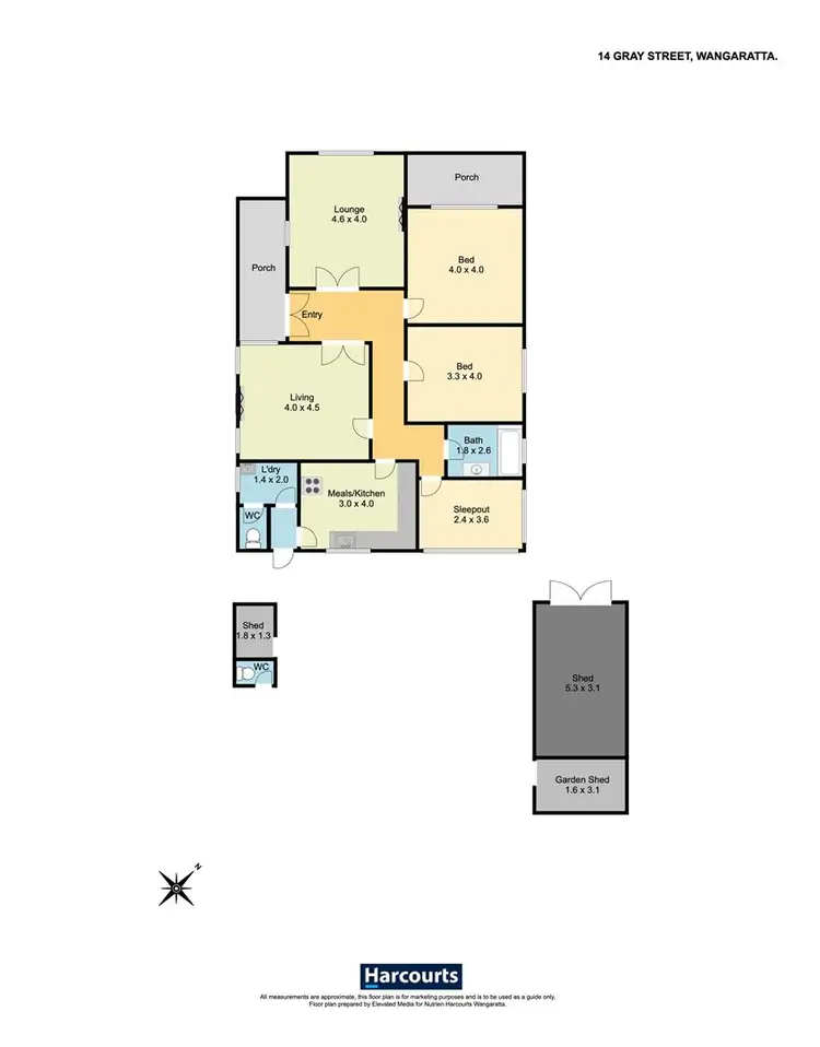 Floorplan of Homely house listing, 14 Gray Street, Wangaratta VIC 3677
