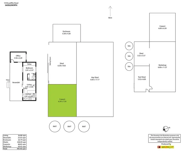 Floorplan of Homely rural property listing, 19 McAuliffes Rd, Saddleworth SA 5413