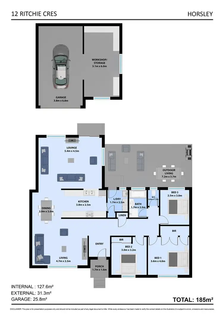 Floorplan of Homely house listing, 12 Ritchie Crescent, Horsley NSW 2530