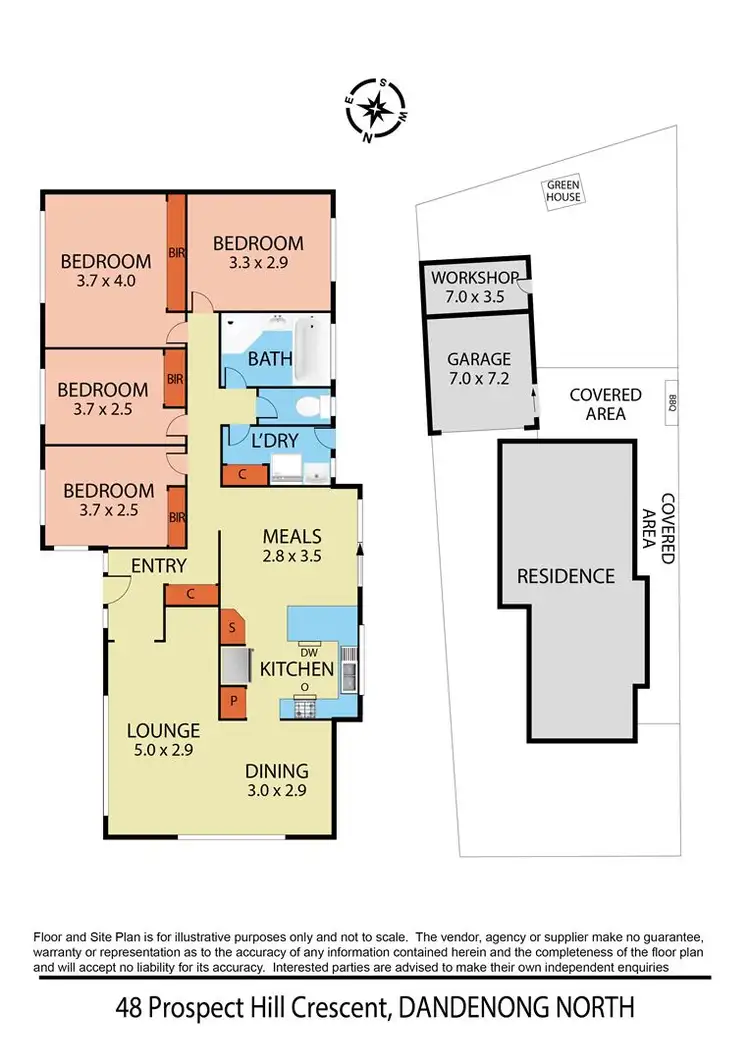 Floorplan of Homely house listing, 48 Prospect Hill Crescent, Dandenong North VIC 3175