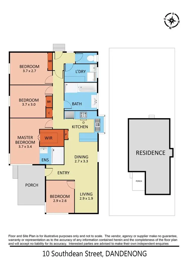 Floorplan of Homely house listing, 10 Southdean Street, Dandenong VIC 3175