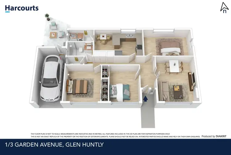 Floorplan of Homely unit listing, 1/3 Garden Avenue, Glen Huntly VIC 3163