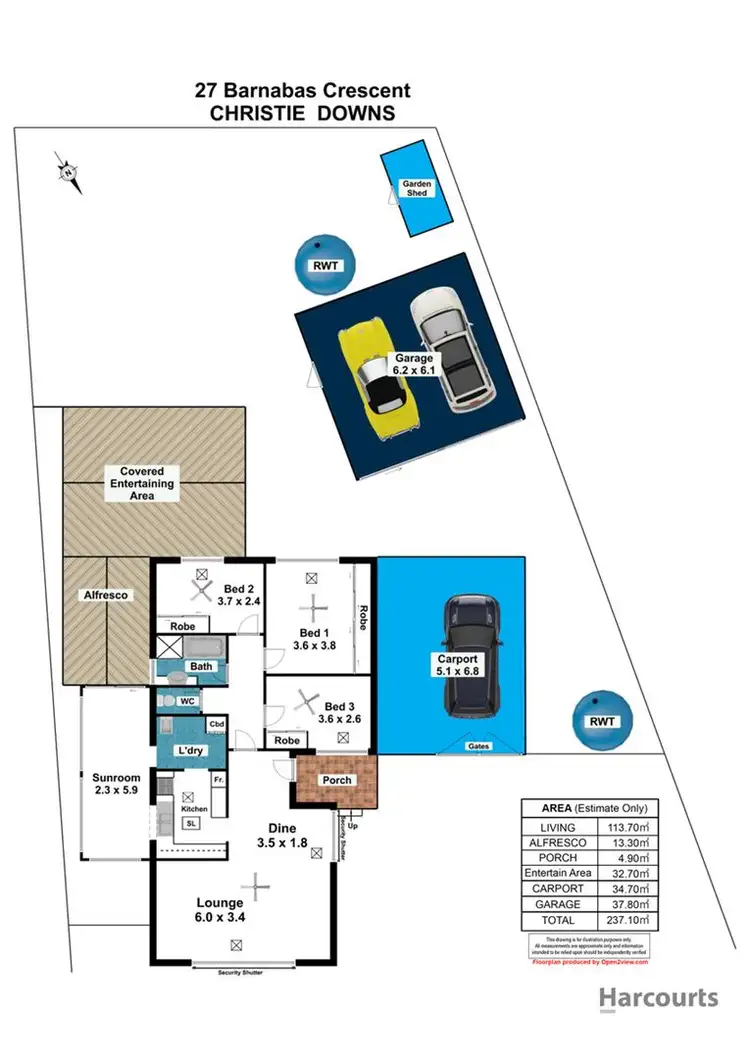 Floorplan of Homely house listing, 27 Barnabas Crescent, Christie Downs SA 5164