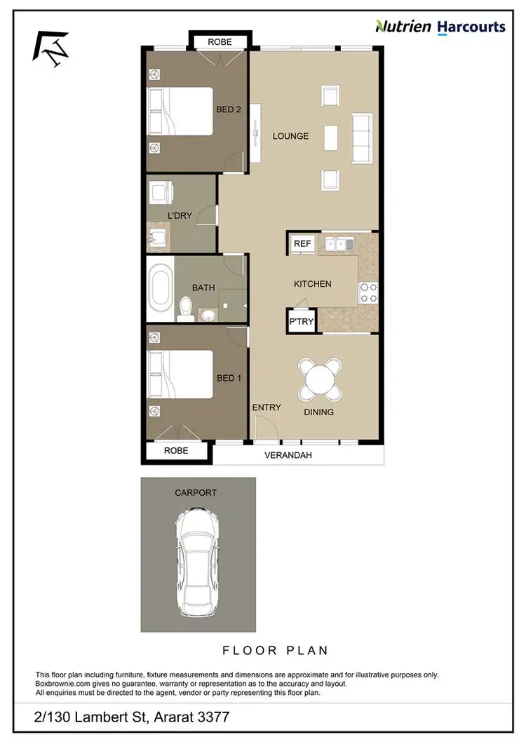 Floorplan of Homely unit listing, 2/130 Lambert Street, Ararat VIC 3377