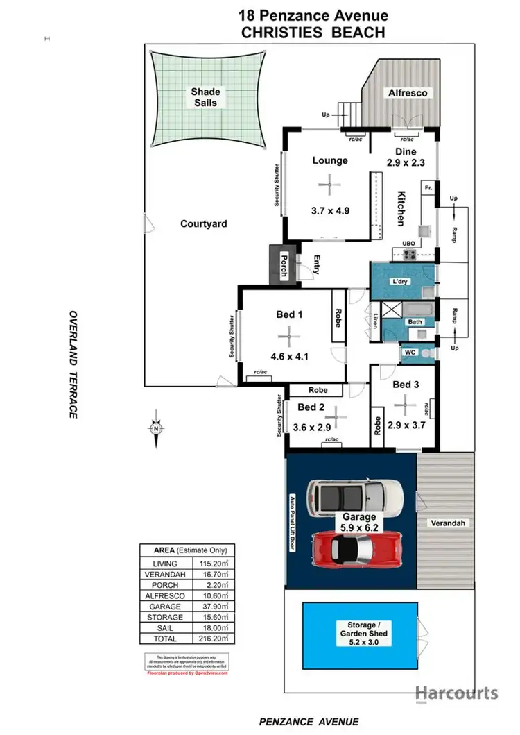 Floorplan of Homely house listing, 18 Penzance Avenue, Christies Beach SA 5165