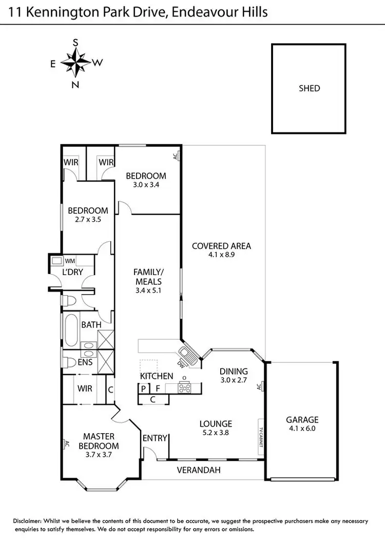 Floorplan of Homely house listing, 11 Kennington Park Drive, Endeavour Hills VIC 3802
