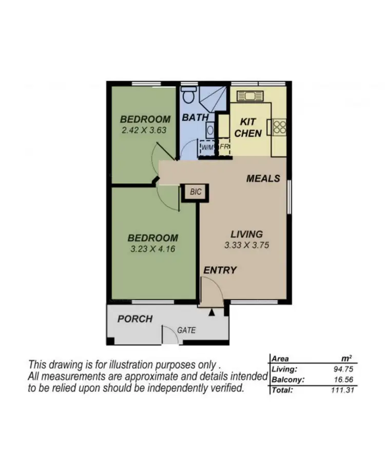 Floorplan of Homely unit listing, 1/194 Seaview Road, Henley Beach South SA 5022