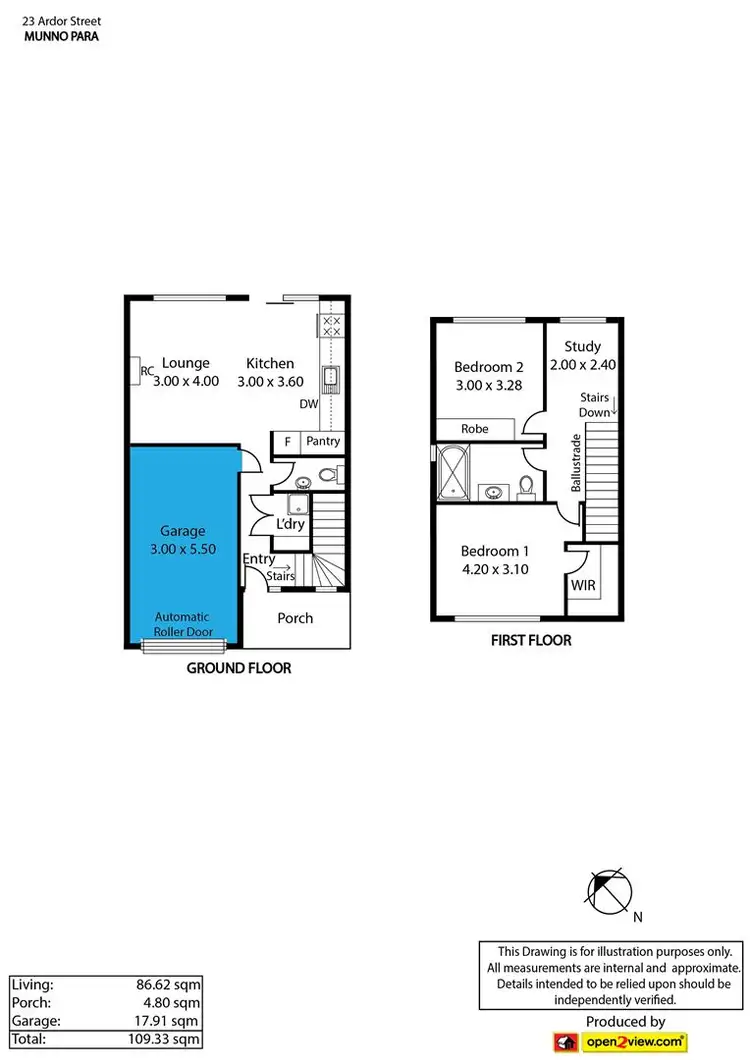Floorplan of Homely townhouse listing, 23 Ardor Street, Munno Para SA 5115