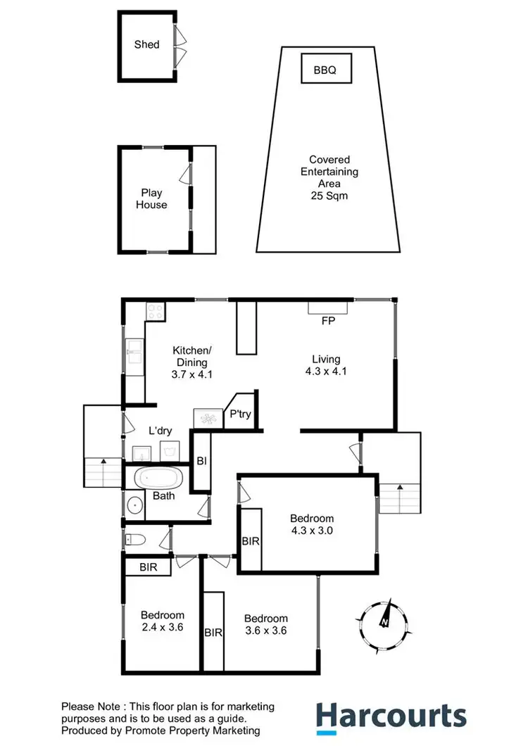 Floorplan of Homely house listing, 3 Binalong Road, Mornington TAS 7018