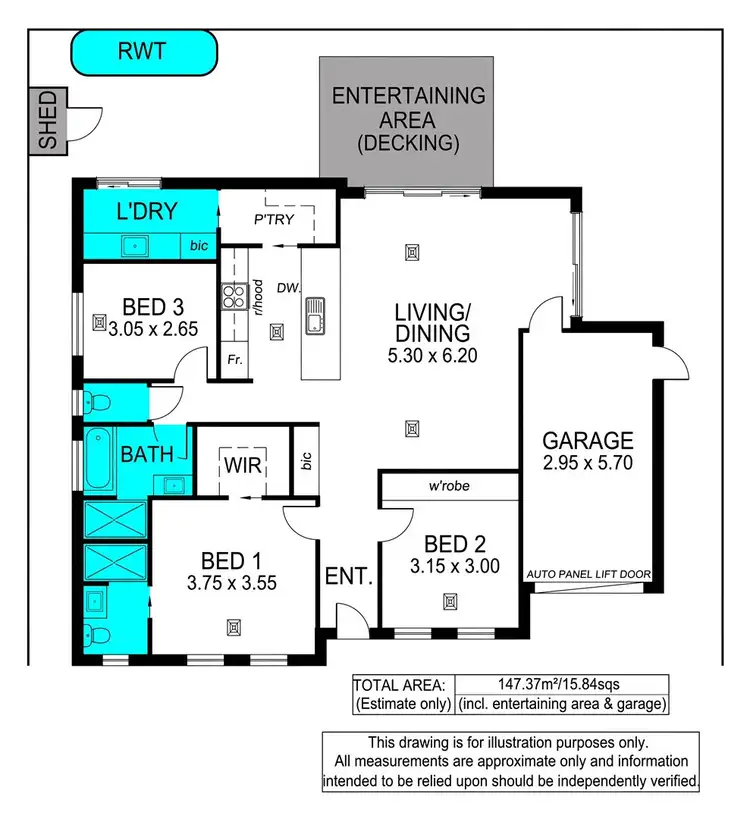 Floorplan of Homely house listing, 1 Marsden Place, Huntfield Heights SA 5163