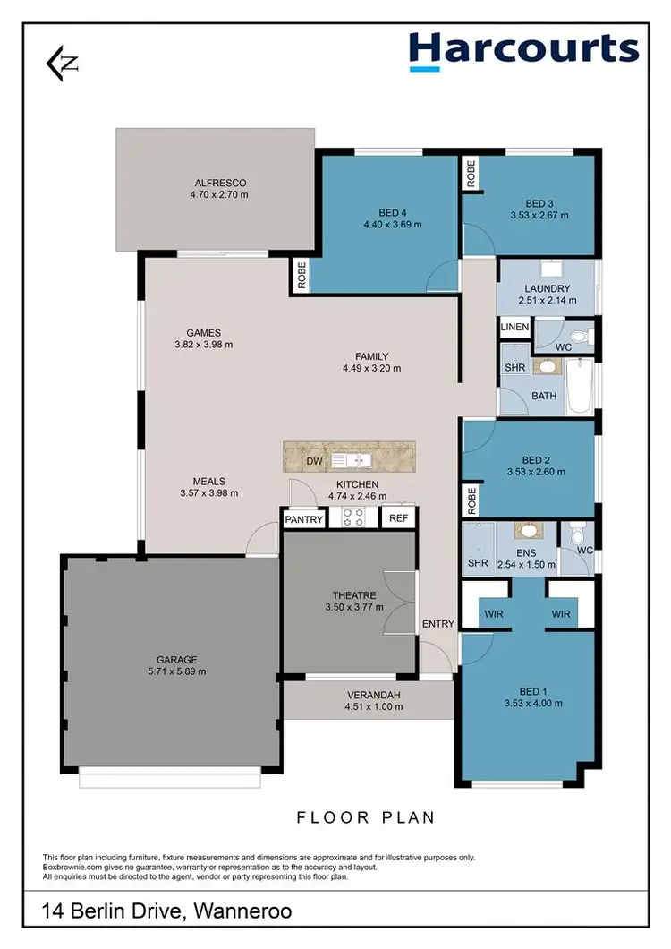 Floorplan of Homely house listing, 14 Berlin Drive, Wanneroo WA 6065